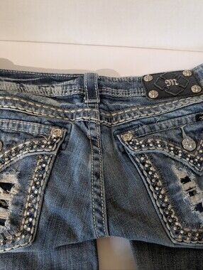 Miss Me JE538OBSR Bootcut Stretch Embellished Pkt Jeans Sz 32
